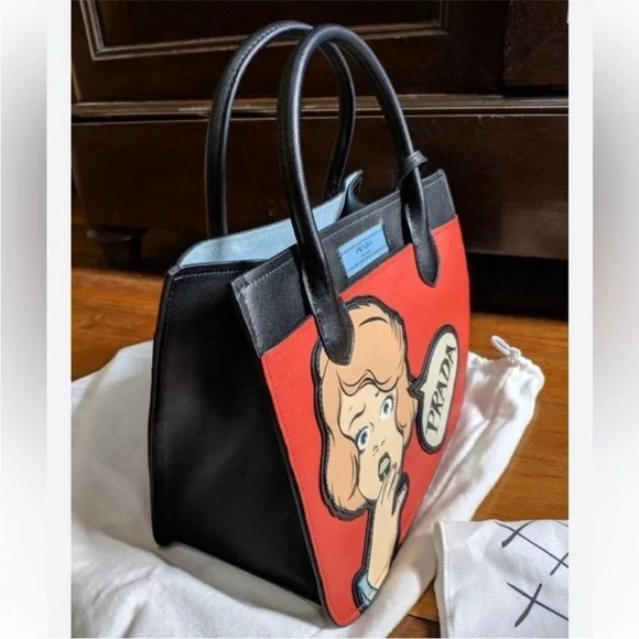 PRADA 2018 comic book themed bag purse tote - Picture 10 of 15